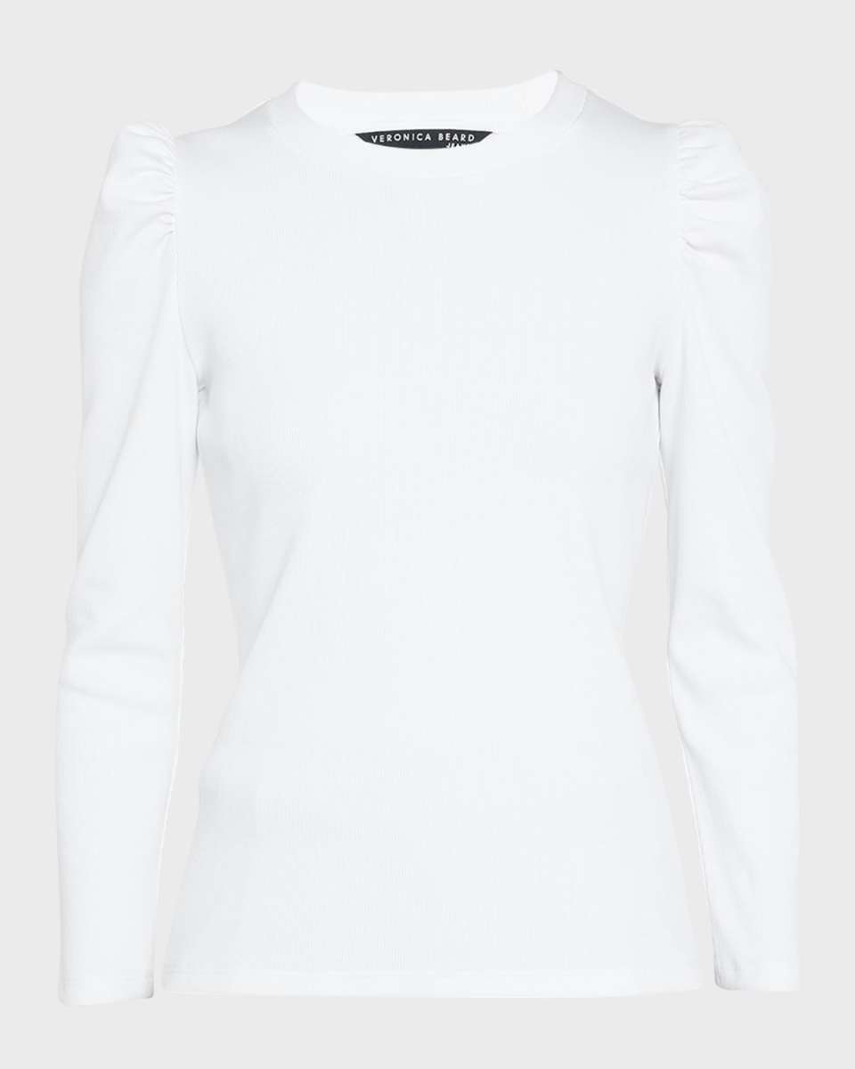 Britney Puff-Sleeve Cotton Top